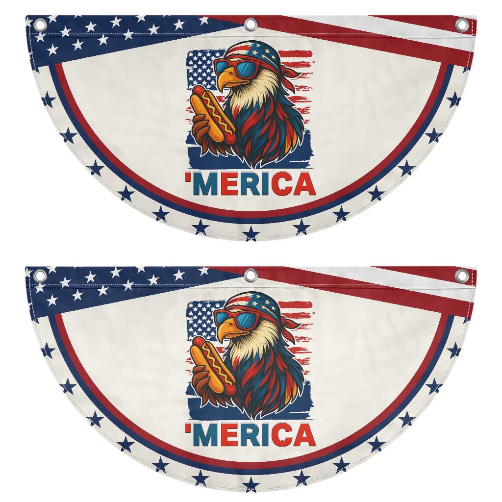 Funny American Eagle Eating Hot Dog Patriotic Fan Flag 4th Of July Party USA Flag TS02 2pcs pack Classic Beige Print Your Wear