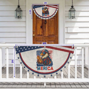 Funny American Eagle Eating Hot Dog Patriotic Fan Flag 4th Of July Party USA Flag