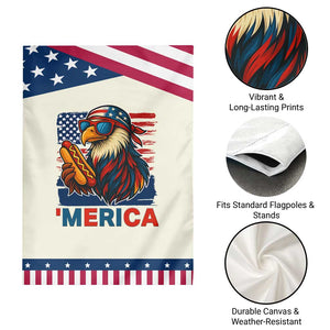 Funny American Eagle Eating Hot Dog Garden Flag 4th Of July Party Patriotic USA Flag TS02 Print Your Wear