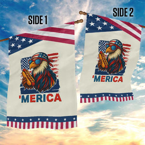 Funny American Eagle Eating Hot Dog Garden Flag 4th Of July Party Patriotic USA Flag TS02 Print Your Wear