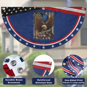 American Armed Eagle with Camo Flag Patriotic Fan Flag Military USA Defense