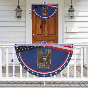 American Armed Eagle with Camo Flag Patriotic Fan Flag Military USA Defense