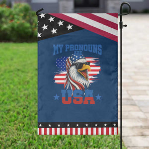 My Pronouns Are USA Garden Flag Bold Patriotic Eagle with American Flag Bandana Mullet TS02 Classic Blue Black Print Your Wear