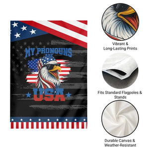 My Pronouns Are USA Garden Flag Bold Patriotic Eagle with American Flag Bandana Mullet TS02 Print Your Wear
