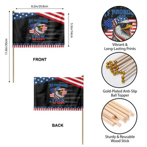 My Pronouns Are USA Patriotic Handheld Flag Bold Patriotic Eagle with American Flag Bandana Mullet TS02 Print Your Wear