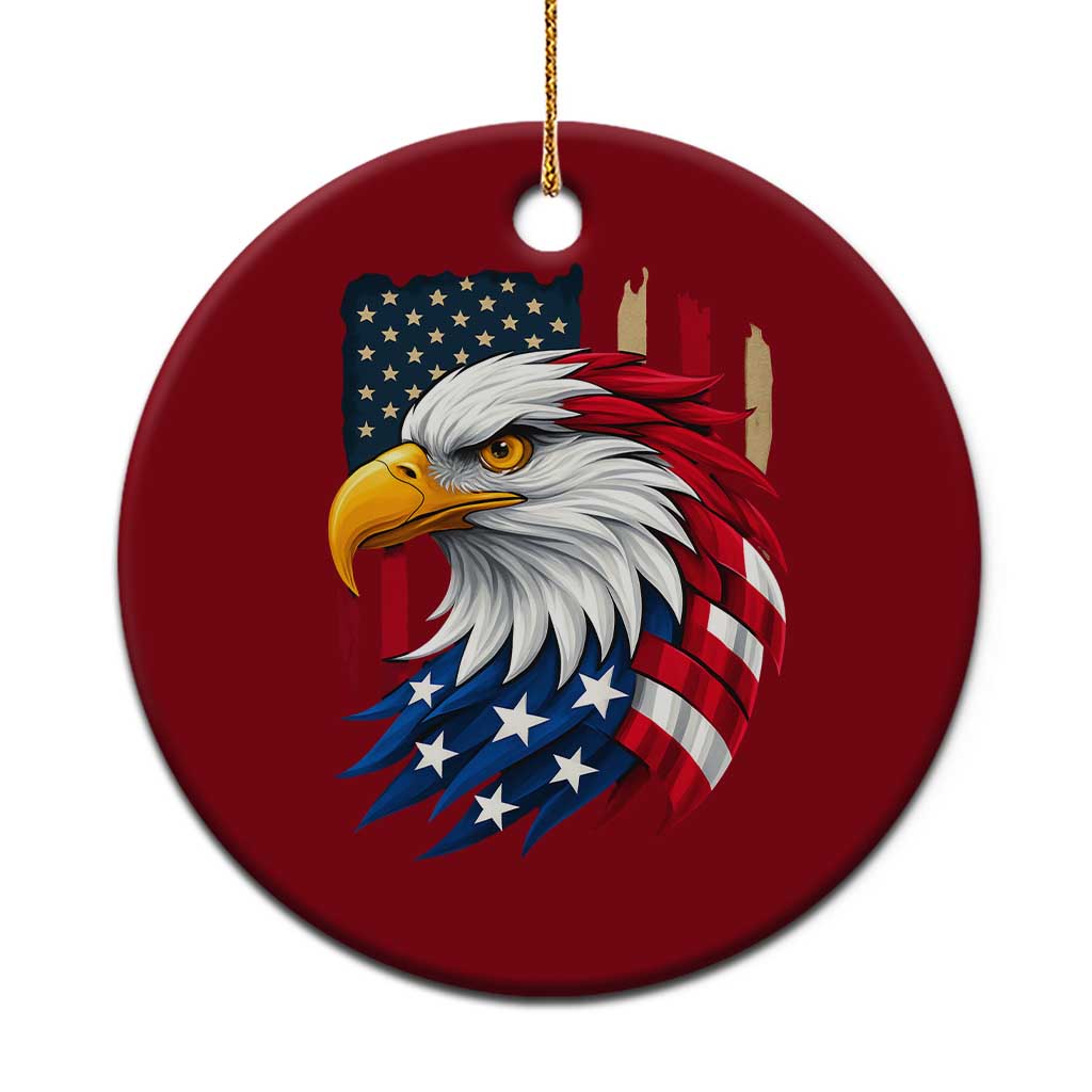 Fierce American Eagle Ceramic Ornament Bold Patriotic 4th of July USA Freedom TS02 1pc Red Print Your Wear