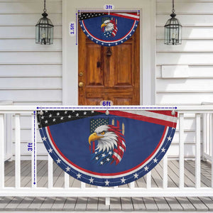 Fierce American Bald Eagle Patriotic Fan Flag Bold 4th of July USA Freedom