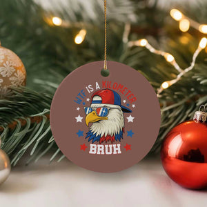 WTF Is A Kilometer Bruh Ceramic Ornament Funny Patriotic American Bald Eagle TS02 1pc Mocha Print Your Wear
