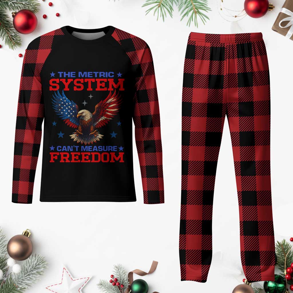 The Metric System Can't Measure Freedom Plaid Pajama Set Funny Patriotic Eagle 4th of July USA Flag TS02 Buffalo Plaid Print Your Wear
