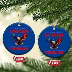 The Metric System Can't Measure Freedom Ceramic Ornament Funny Patriotic Eagle 4th of July USA Flag TS02 1pc Blue Print Your Wear