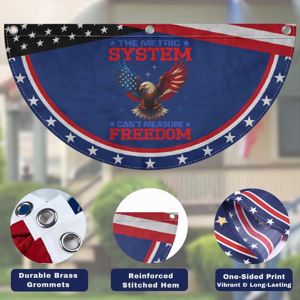 The Metric System Can't Measure Freedom Patriotic Fan Flag Funny Eagle 4th of July USA Flag