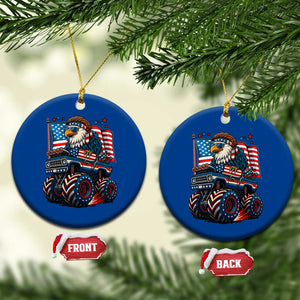 Patriotic Eagle Driving Monster Truck Ceramic Ornament 4th of July USA Flag Freedom TS02 1pc Blue Print Your Wear