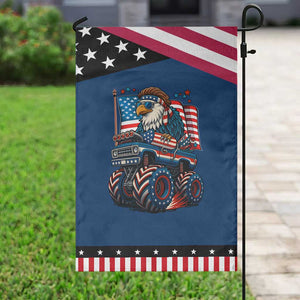 Patriotic Eagle Driving Monster Truck Garden Flag 4th of July USA Flag Freedom TS02 Classic Blue Black Print Your Wear