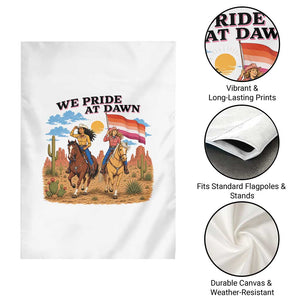We Pride at Dawn Lesbian Cowgirl Garden Flag Country Western Retro Graphic Pride Month