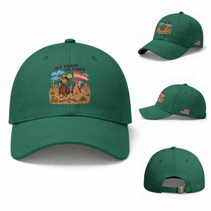 We Pride at Dawn Lesbian Cowgirl Baseball Cap Country Western Retro Graphic Pride Month