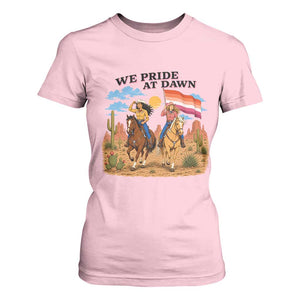 We Pride at Dawn Lesbian Cowgirl T Shirt For Women Country Western Retro Graphic Pride Month