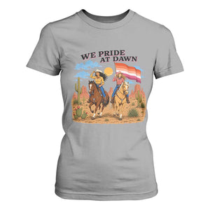 We Pride at Dawn Lesbian Cowgirl T Shirt For Women Country Western Retro Graphic Pride Month
