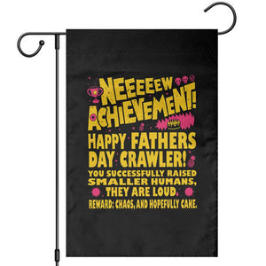 New Achievement Happy Fathers Day Crawler Garden Flag Funny Gamer Dad LitRPG Gaming Milestone