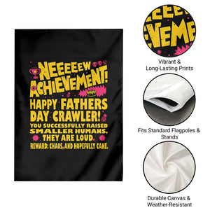New Achievement Happy Fathers Day Crawler Garden Flag Funny Gamer Dad LitRPG Gaming Milestone