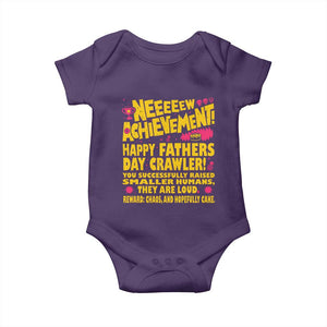 New Achievement Happy Fathers Day Crawler Baby Onesie Funny Gamer Dad LitRPG Gaming Milestone
