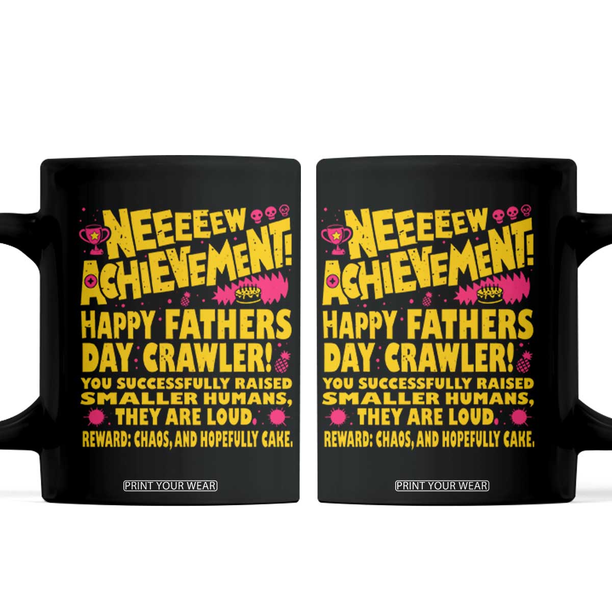 New Achievement Happy Fathers Day Crawler Coffee Mug Funny Gamer Dad LitRPG Gaming Milestone
