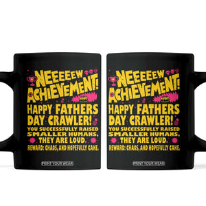 New Achievement Happy Fathers Day Crawler Coffee Mug Funny Gamer Dad LitRPG Gaming Milestone