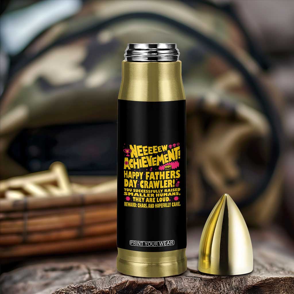 New Achievement Happy Fathers Day Crawler Bullet Tumbler Funny Gamer Dad LitRPG Gaming Milestone