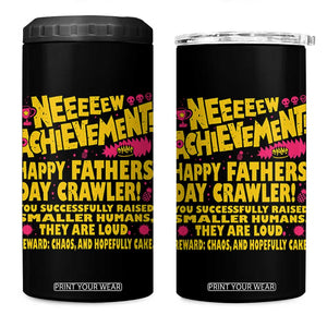 New Achievement Happy Fathers Day Crawler 4 in 1 Can Cooler Tumbler Funny Gamer Dad LitRPG Gaming Milestone