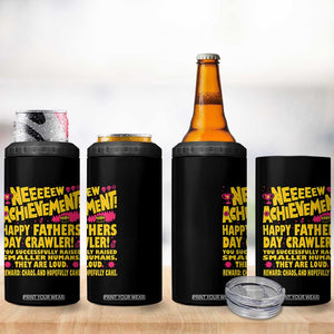 New Achievement Happy Fathers Day Crawler 4 in 1 Can Cooler Tumbler Funny Gamer Dad LitRPG Gaming Milestone