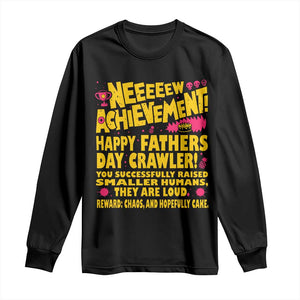 New Achievement Happy Fathers Day Crawler Long Sleeve Shirt Funny Gamer Dad LitRPG Gaming Milestone