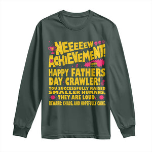 New Achievement Happy Fathers Day Crawler Long Sleeve Shirt Funny Gamer Dad LitRPG Gaming Milestone