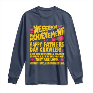 New Achievement Happy Fathers Day Crawler Long Sleeve Shirt Funny Gamer Dad LitRPG Gaming Milestone