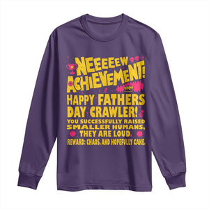 New Achievement Happy Fathers Day Crawler Long Sleeve Shirt Funny Gamer Dad LitRPG Gaming Milestone