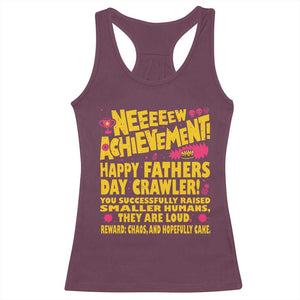 New Achievement Happy Fathers Day Crawler Racerback Tank Top Funny Gamer Dad LitRPG Gaming Milestone