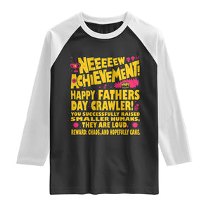 New Achievement Happy Fathers Day Crawler Raglan Shirt Funny Gamer Dad LitRPG Gaming Milestone