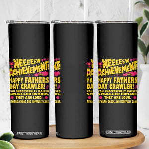 New Achievement Happy Fathers Day Crawler Skinny Tumbler Funny Gamer Dad LitRPG Gaming Milestone