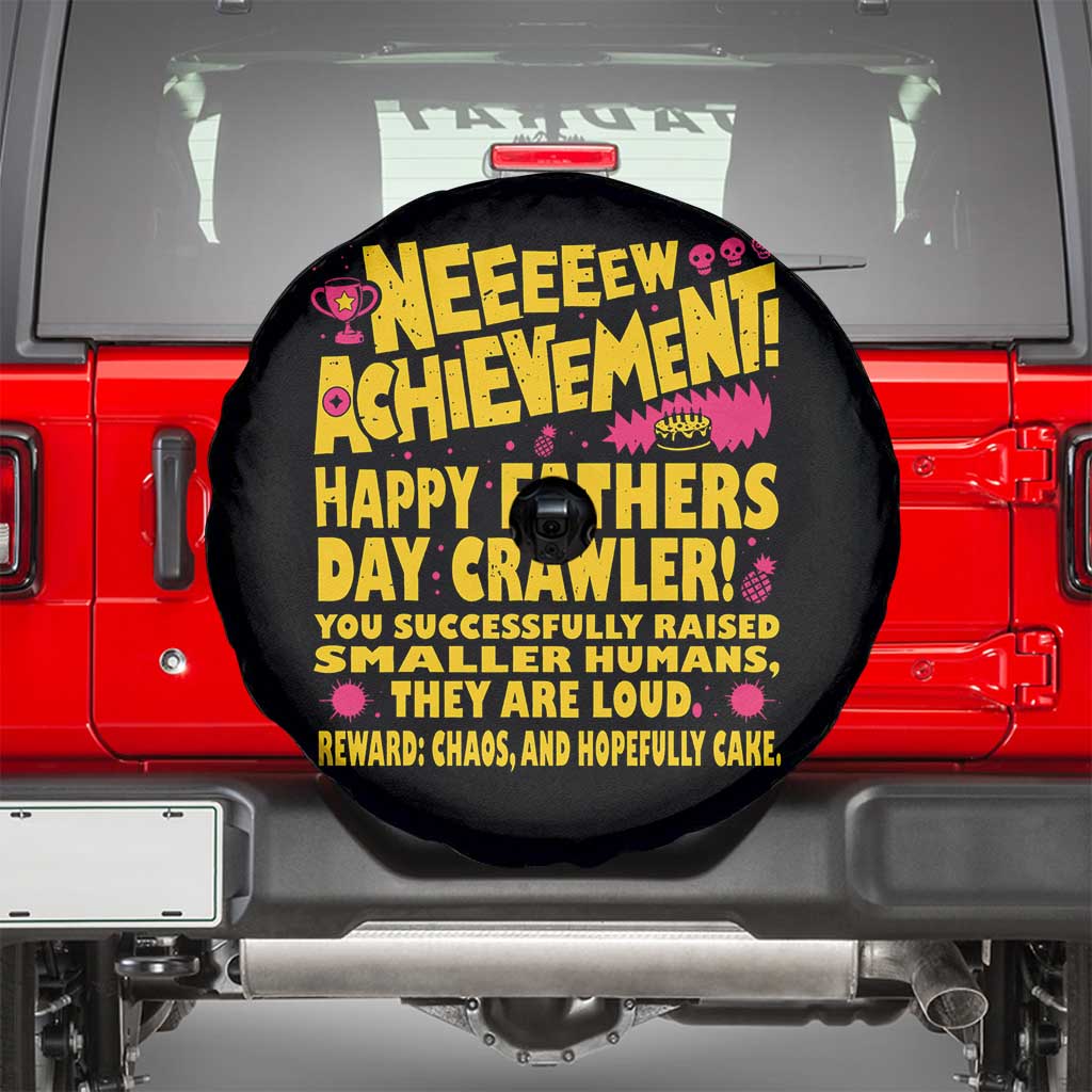 New Achievement Happy Fathers Day Crawler Spare Tire Cover Funny Gamer Dad LitRPG Gaming Milestone