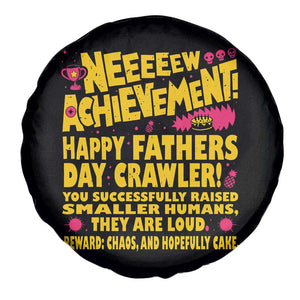 New Achievement Happy Fathers Day Crawler Spare Tire Cover Funny Gamer Dad LitRPG Gaming Milestone
