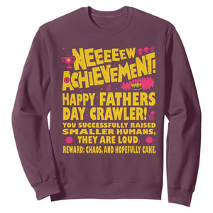 New Achievement Happy Fathers Day Crawler Sweatshirt Funny Gamer Dad LitRPG Gaming Milestone