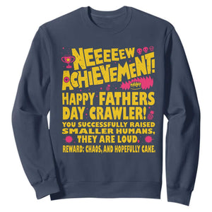 New Achievement Happy Fathers Day Crawler Sweatshirt Funny Gamer Dad LitRPG Gaming Milestone