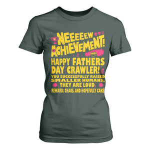 New Achievement Happy Fathers Day Crawler T Shirt For Women Funny Gamer Dad LitRPG Gaming Milestone