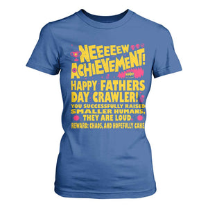 New Achievement Happy Fathers Day Crawler T Shirt For Women Funny Gamer Dad LitRPG Gaming Milestone