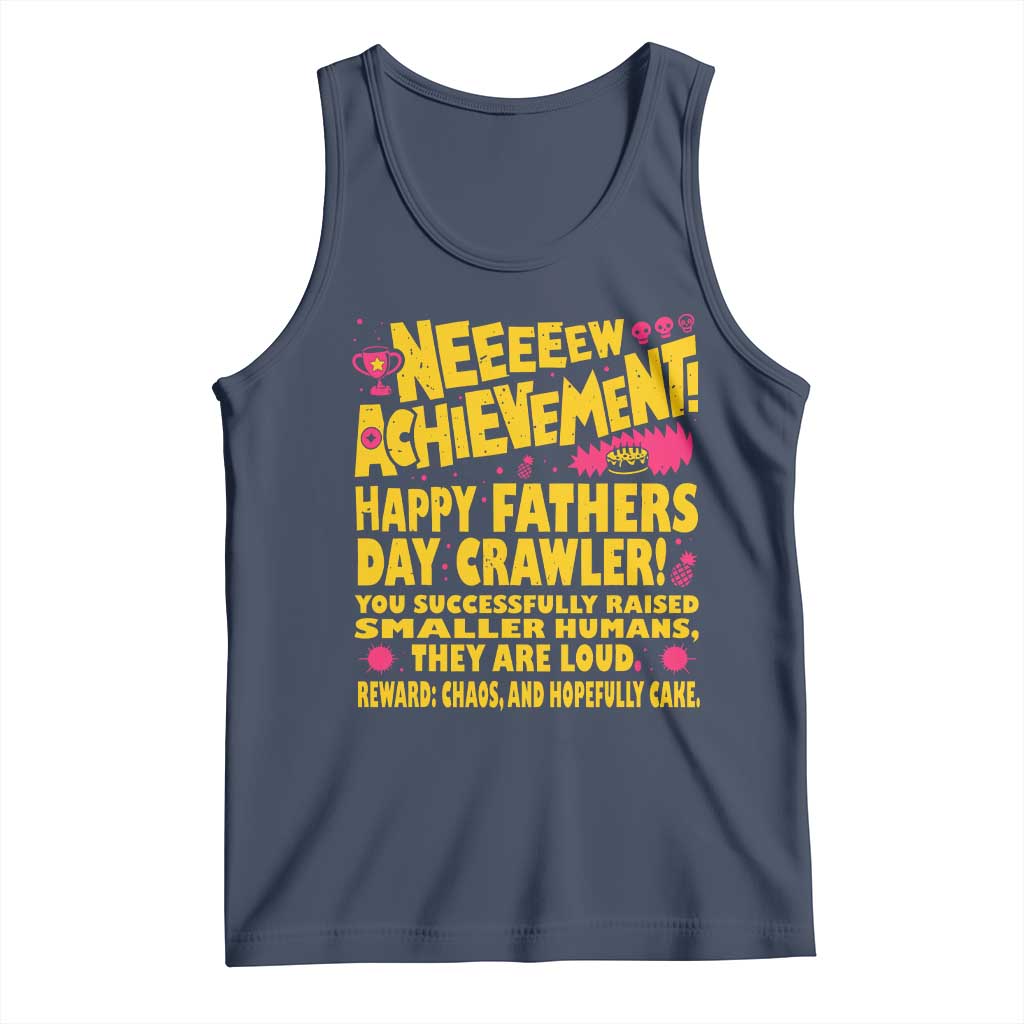 New Achievement Happy Fathers Day Crawler Tank Top Funny Gamer Dad LitRPG Gaming Milestone