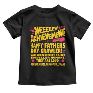 New Achievement Happy Fathers Day Crawler Toddler T Shirt Funny Gamer Dad LitRPG Gaming Milestone