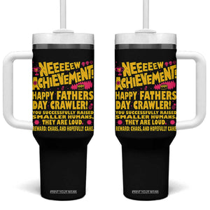 New Achievement Happy Fathers Day Crawler Tumbler With Handle Funny Gamer Dad LitRPG Gaming Milestone