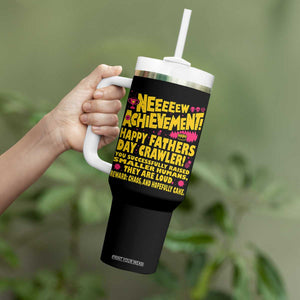 New Achievement Happy Fathers Day Crawler Tumbler With Handle Funny Gamer Dad LitRPG Gaming Milestone