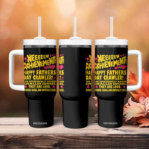 New Achievement Happy Fathers Day Crawler Tumbler With Handle Funny Gamer Dad LitRPG Gaming Milestone