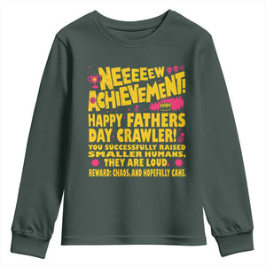 New Achievement Happy Fathers Day Crawler Youth Sweatshirt Funny Gamer Dad LitRPG Gaming Milestone