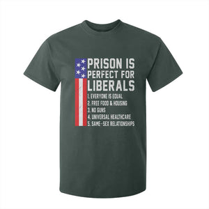Prison Is Perfect For Liberals T Shirt For Kid Distressed American Flag Conservative Humor