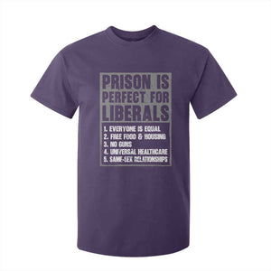 Prison Is Perfect For Liberals T Shirt For Kid Satirical List Retro Grunge Conservative Humor